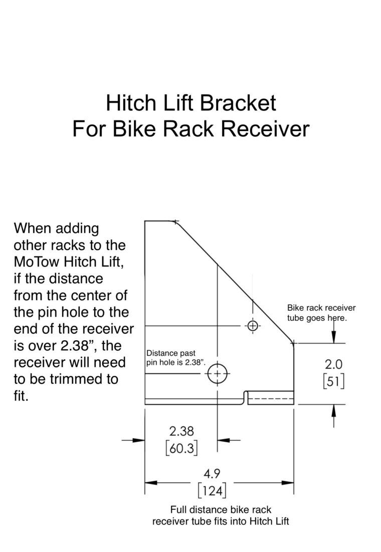 Hitch Lift Receiver Bracket drawing